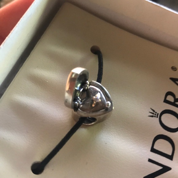 Pandora sterling/14k ring in box heart charm - Picture 2 of 6